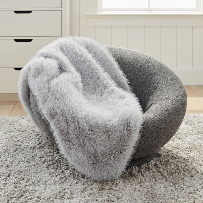 Feathery Faux-Fur Recycled Throw