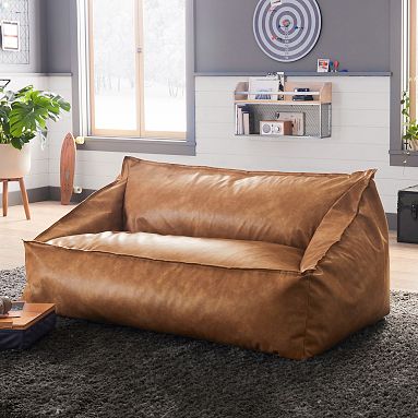 leather caramel modern lounger