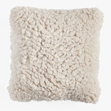 Recycled Jumbo Sherpa Pillow 18x18 Inches Oat