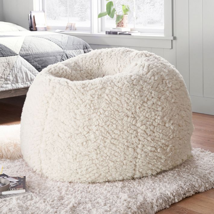 pottery barn sherpa bean bag