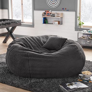 large sherpa bean bag chair