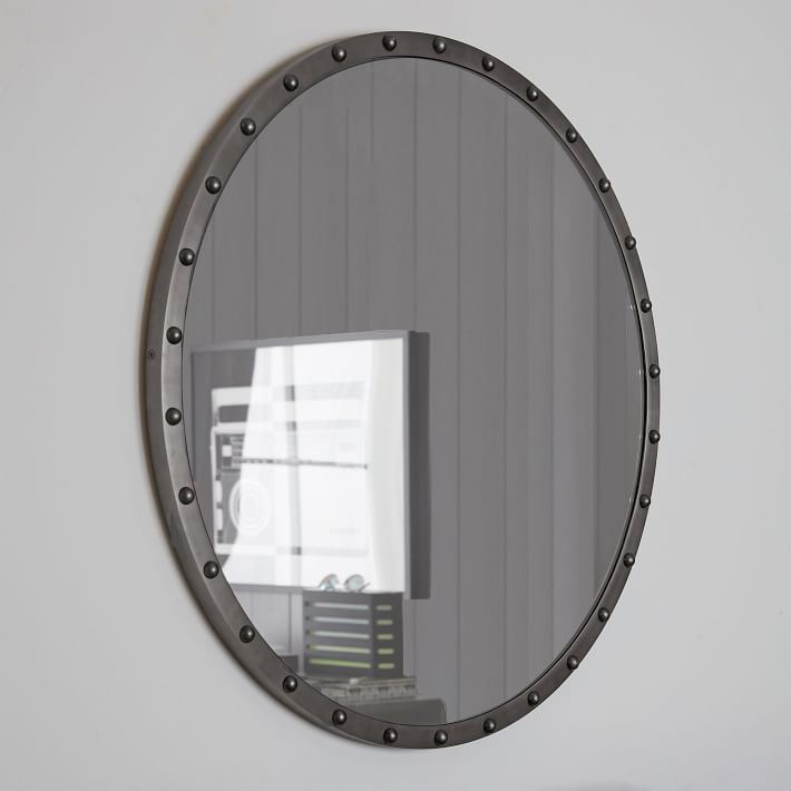 Round Metal Rivet Mirror
