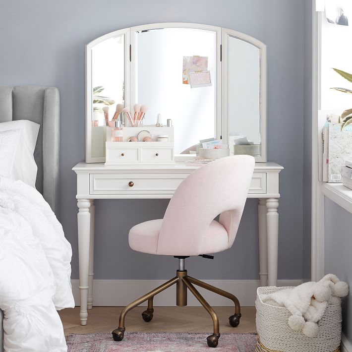 small mirrored vanity desk