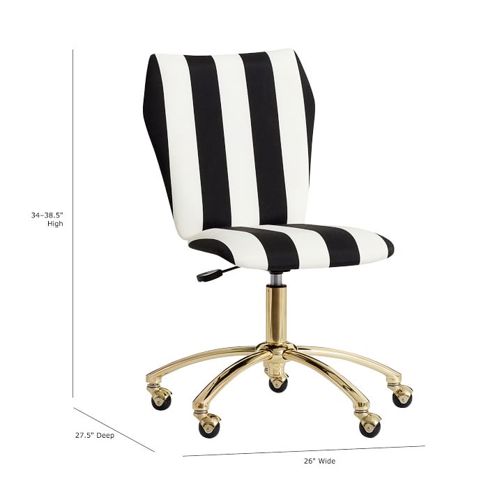 black and white striped desk chair