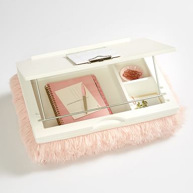 faux fur storage lap desk