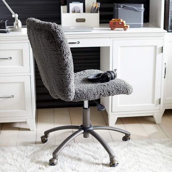 gray sherpa desk chair