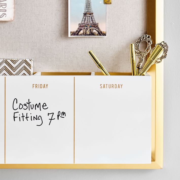 Pinboard with Dry Erase Calendar Cubby Wall Organizers Pottery Barn