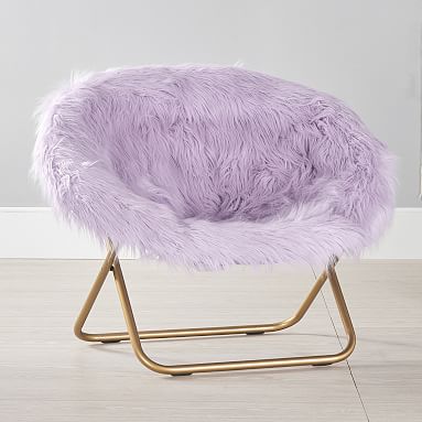 lavender fluffy chair