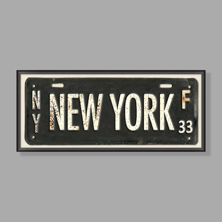 New York Framed Art, 33.25"x14.25"