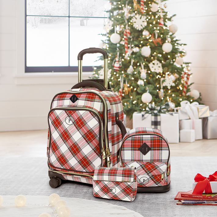 plaid luggage set