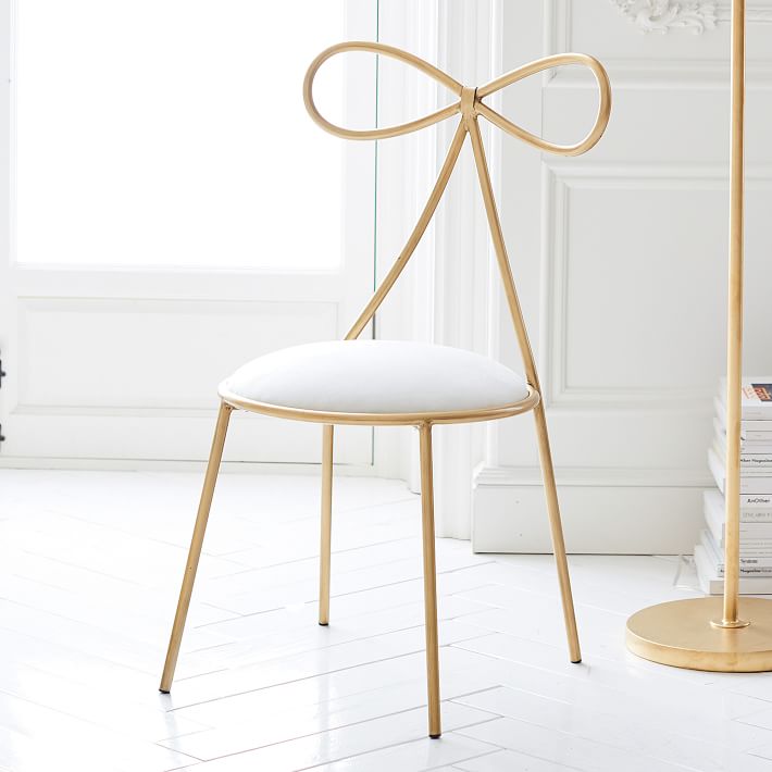 gold bow vanity chair