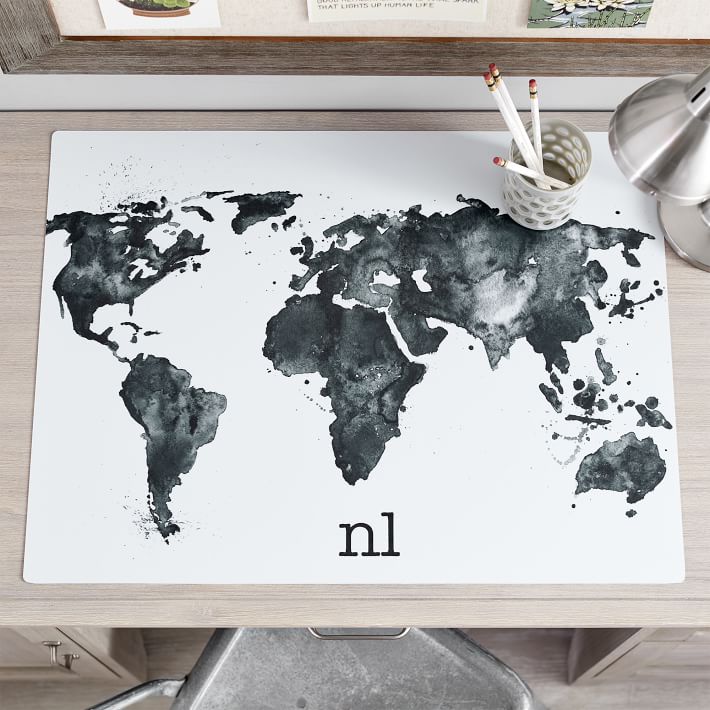 Personalized Desk Mat, World Map