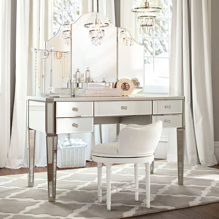 pottery barn mirrored desk