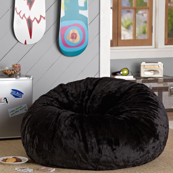 black fur beanbag