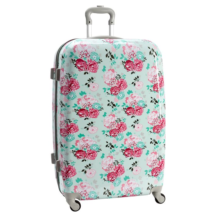 floral hard luggage