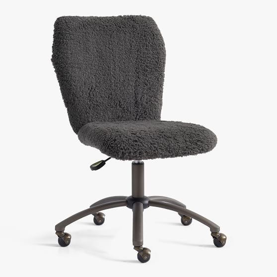 black fur desk chair