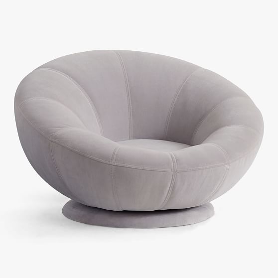 pottery barn groovy swivel chair