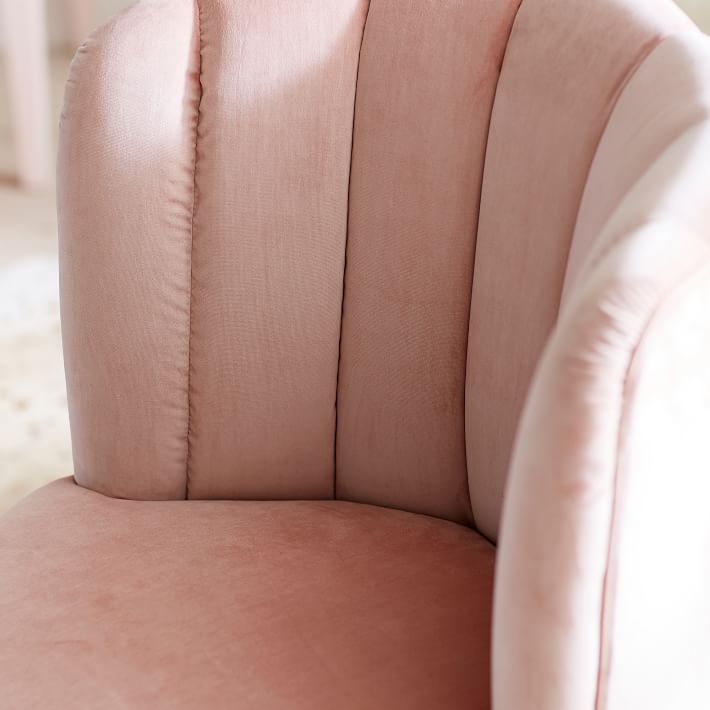 luxe velvet dusty rose swivel desk chair