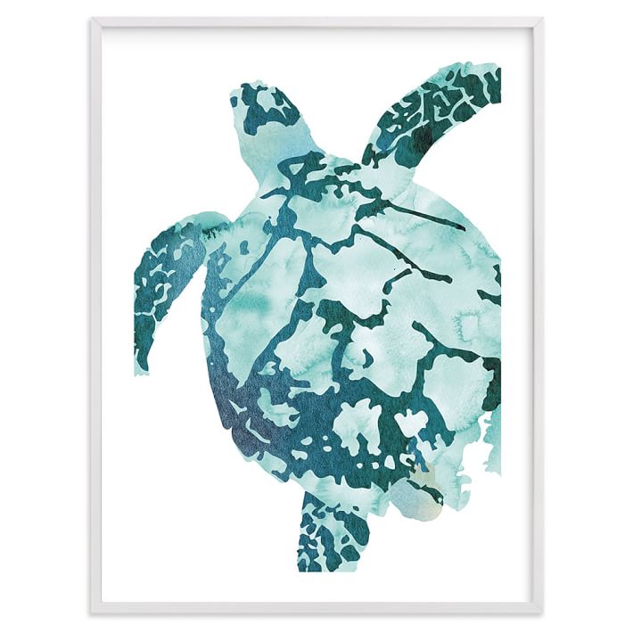 Tropical Sea Turtle Framed Art by Minted® Wall Prints Pottery Barn Teen