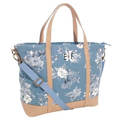 Northfield Camilla Floral Light Blue Zipper Recycled Tote Lunch Box