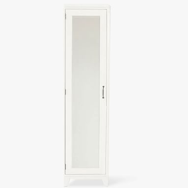 Hampton Vanity Bookcase with Mirror, Left Tower, Simply White
