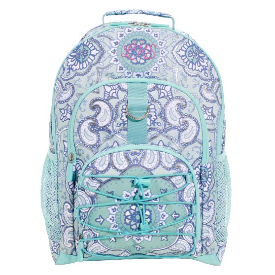 Gear-Up Aqua Silver Metallic Boho Medallion Backpack | Pottery Barn Teen