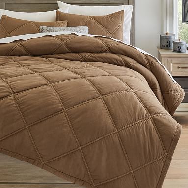 Washed Rapids Quilt, Single/Single XL, Brown