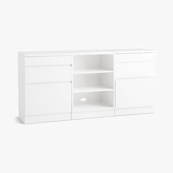 Bowen Triple Mixed Shelves Low Bookcase Pottery Barn Teen