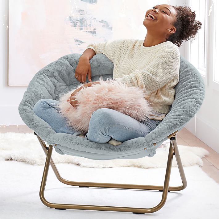 FauxFur Quarry HangARound Chair Pottery Barn Teen
