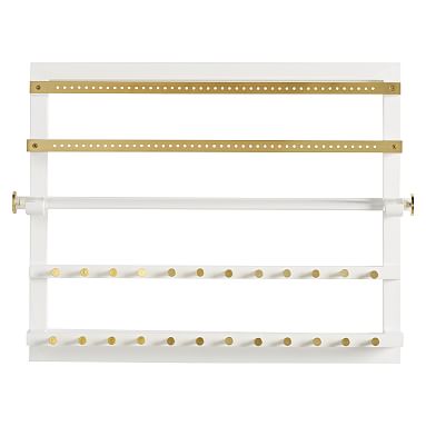 Elle Lacquer Jewellery Wall Organizer, White/Gold