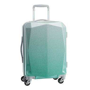 Monique Lhuillier Aqua Glitter Prism Carry-on Luggage | Pottery Teen