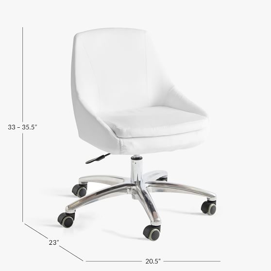 Performance Everyday Velvet Mathis Swivel Desk Chair White Pottery