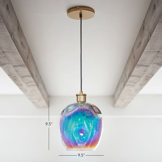 iridescent pendant lights