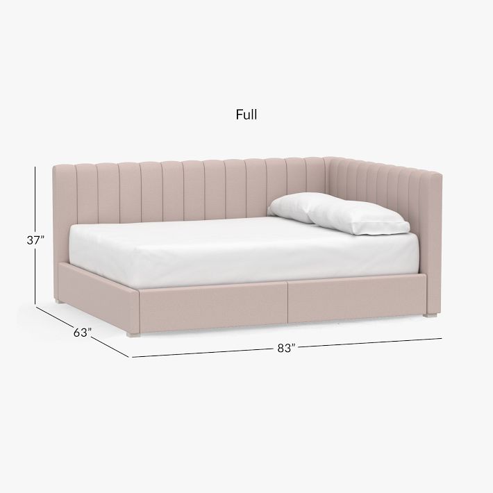 Avalon Upholstered Corner Storage Bed Pottery Barn Teen