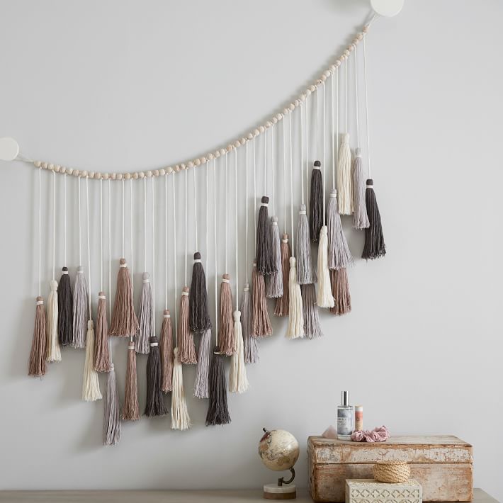 Oversized Tassel Garland Wall Decor Pottery Barn Teen