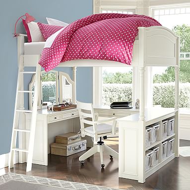 pottery barn bunk bed with desk underneath