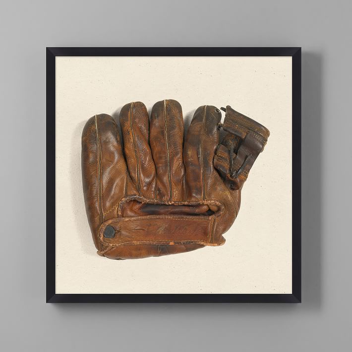 Weathered Glove Framed Art, 28"x28"