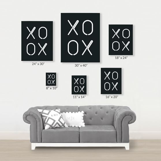 Minted® Neon Series II XOXO Canvas Art by AK Graphics Pottery Barn Teen