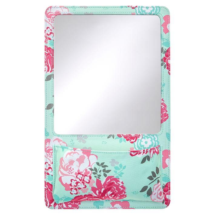 Pool Garden Party Floral Locker Locker Mirror & Pocket Organizer