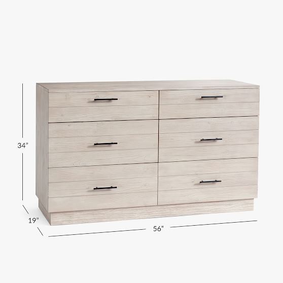 Modern Farmhouse 6-Drawer Wide Dresser | Pottery Barn Teen