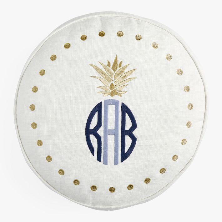 Pineapple Monogram Pillow Pottery Barn Teen
