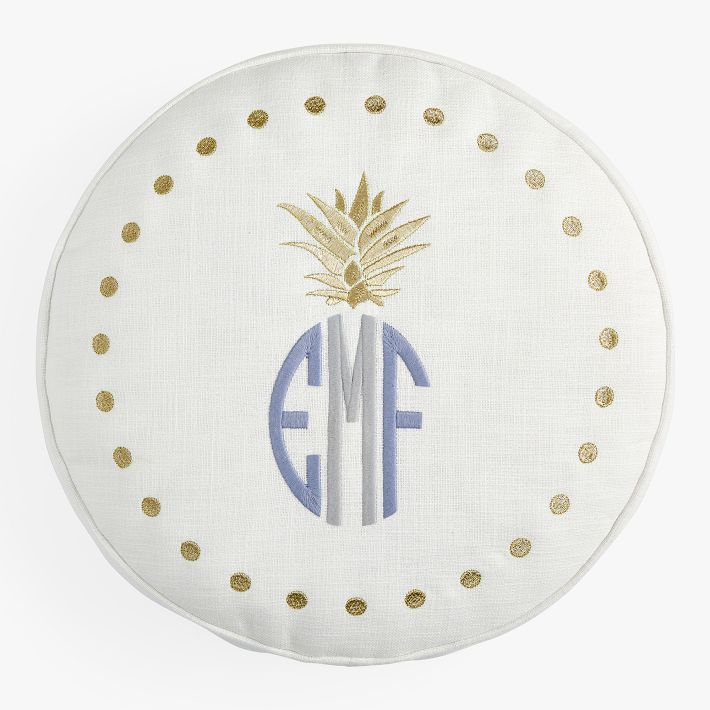 Pineapple Monogram Pillow Pottery Barn Teen