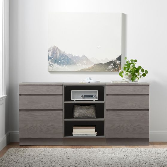 Bowen Triple Mixed Shelves Low Bookcase Pottery Barn Teen