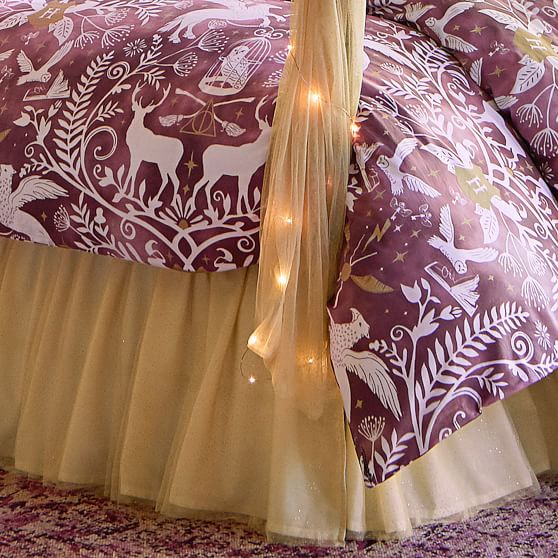 Gold Tulle Girls' Bed Skirt Pottery Barn Teen