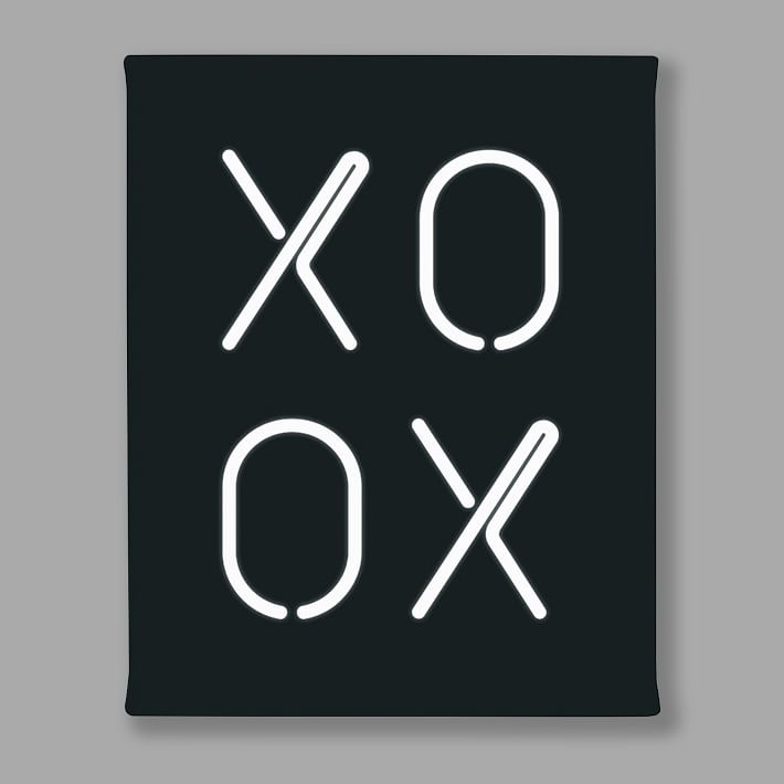 Minted® Neon Series II XOXO Canvas Art by AK Graphics Pottery Barn Teen