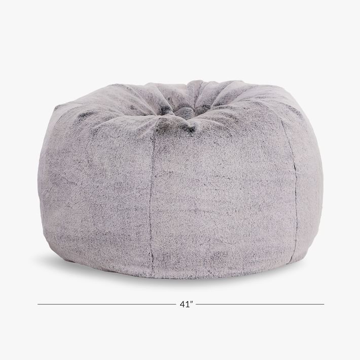 Chinchilla FauxFur Iron Gate Bean Bag Chair Pottery Barn Teen