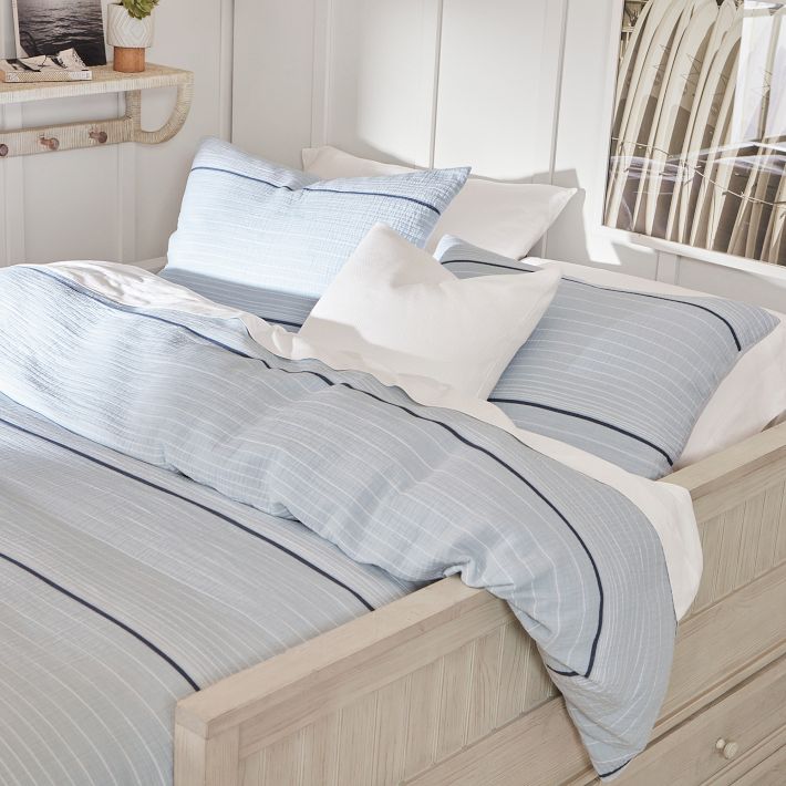 Sky Muslin Duvet Cover Pottery Barn Teen