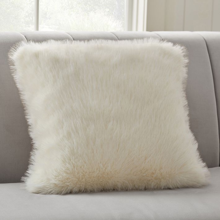 Feathery Faux-Fur Pillow | Pottery Barn Teen