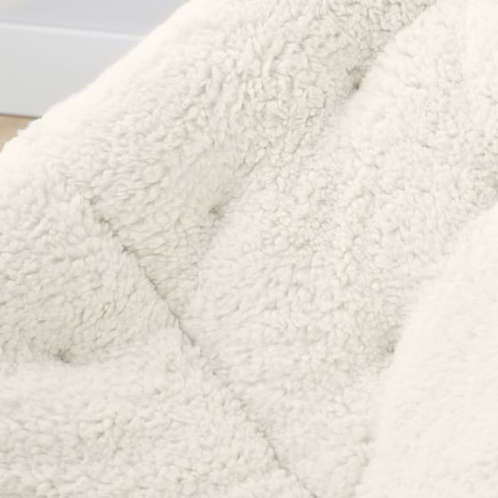 Sherpa Ivory Square HangARound Swivel Chair Pottery Barn Teen