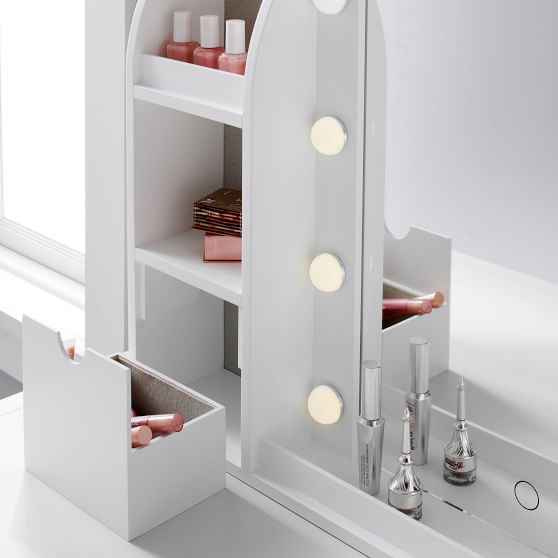 Marquee Makeup Organizer Mirror Pottery Barn Teen